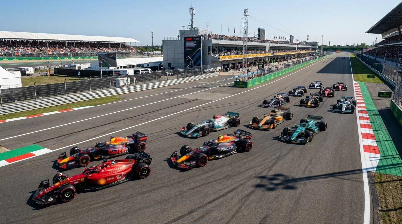 F1 constructeurskampioenschap met teams en trofee