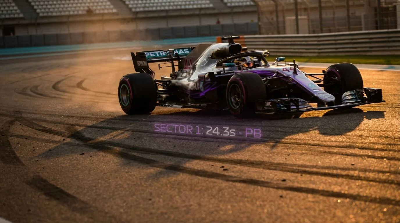 F1 kwalificatie sessie met coureur op snelle ronde