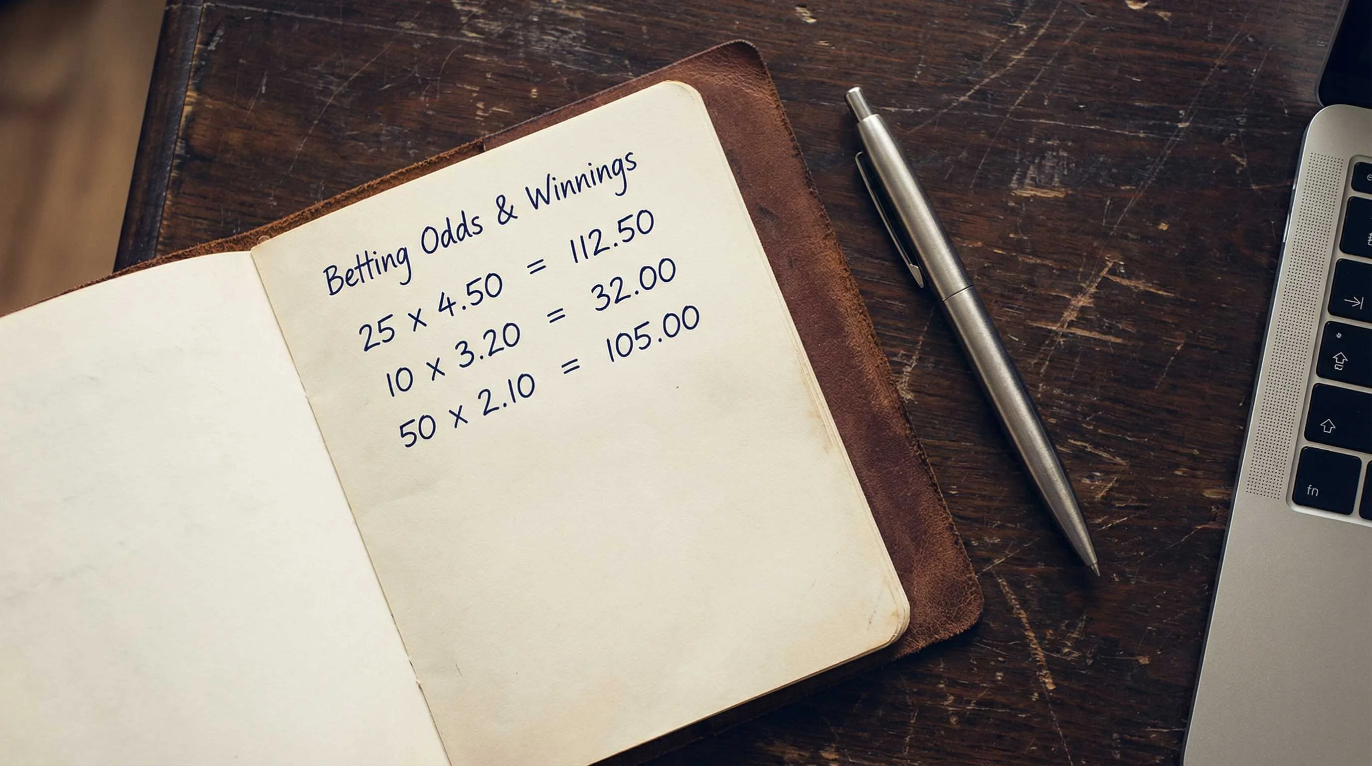 Notitieblok met F1 odds berekeningen en een pen