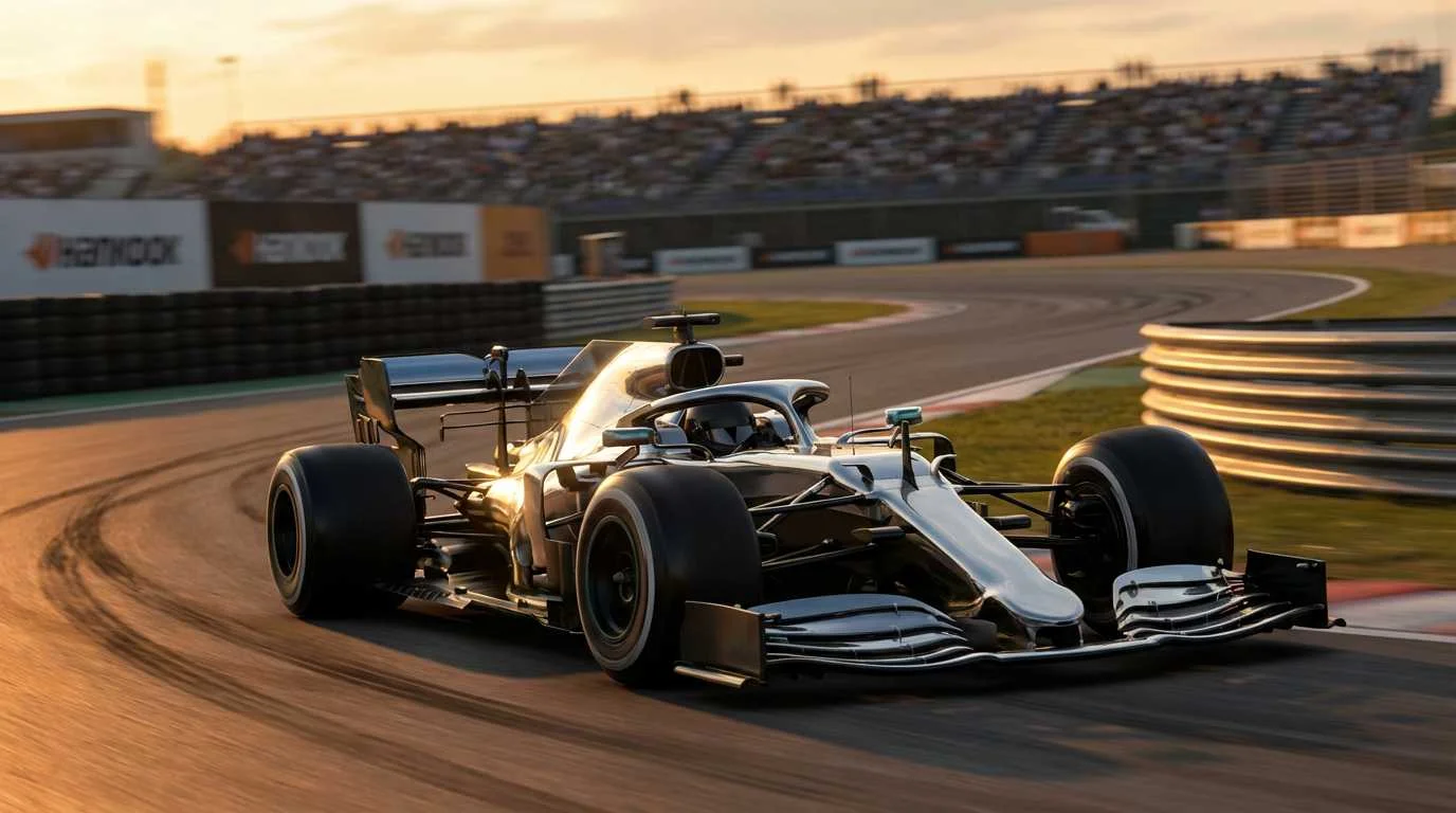 Formule 1 bolide op hoge snelheid tijdens een Grand Prix race